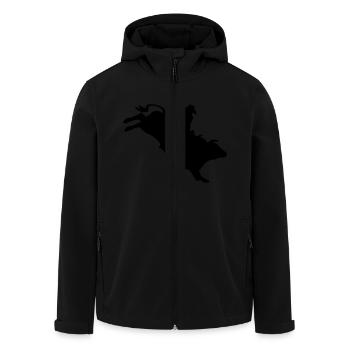 Bullriding - Men’s Recycled Softshell Jacket by Stanley/Stella - black - Front - AI Model Male 185 light (185cm)