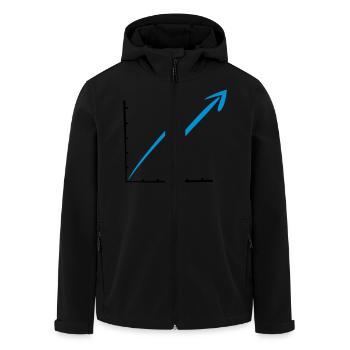 strich pfeil linie nach oben gewinn aufsteigend - Recycelte Männer Softshell-Jacke von Stanley/Stella - Schwarz - Vorne - AI Model Male 185 light (185cm)