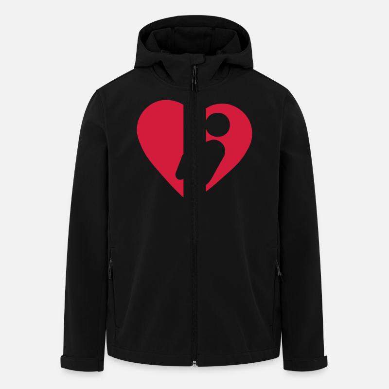 icone coeur bebe foetus symbole - Veste softshell homme en polyester recyclé Stanley/Stella - noir