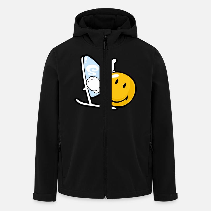 Smiley Windsurfing - Recycelte Männer Softshell-Jacke von Stanley/Stella - Schwarz