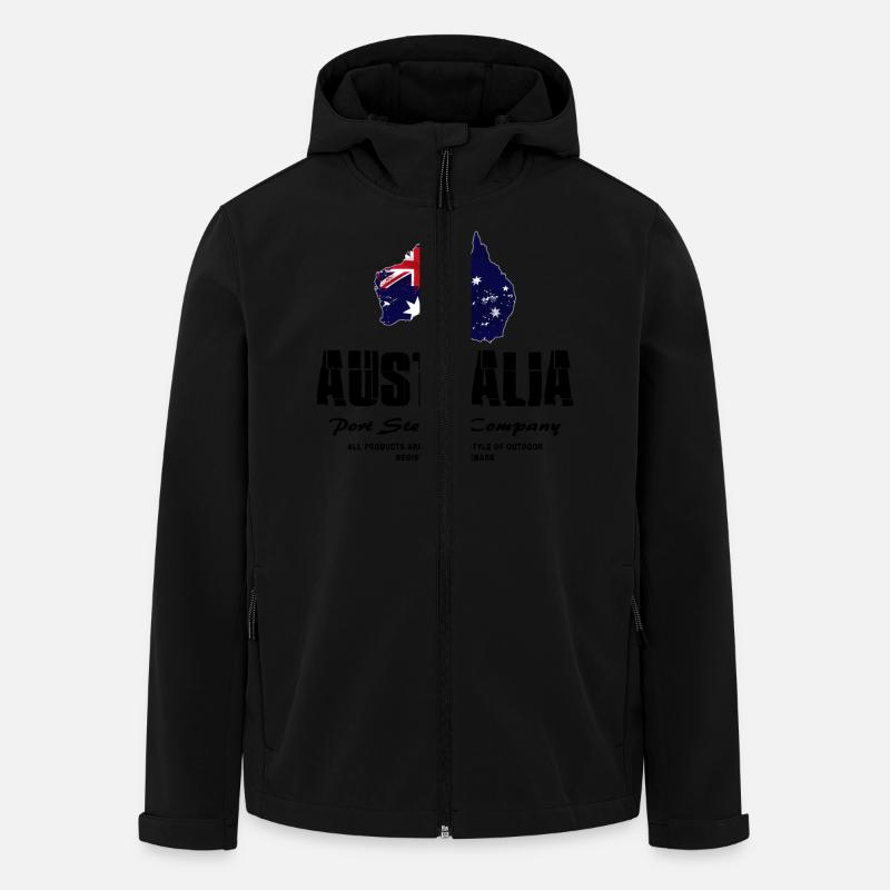 Australia - Australien - Recycelte Männer Softshell-Jacke von Stanley/Stella - Schwarz