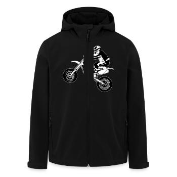 Supermoto - Supermotard - Men’s Recycled Softshell Jacket by Stanley/Stella - black - Front - AI Model Male 185 light (185cm)