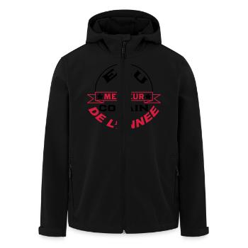 Elu meilleur copain de l'année - Veste softshell homme en polyester recyclé Stanley/Stella - noir - Devant - AI Model Male 185 light (185cm)
