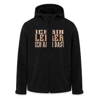 Ich bin Lehrer - Recycelte Männer Softshell-Jacke von Stanley/Stella - Schwarz - Vorne - AI Model Male 185 light (185cm)