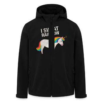 I Sweat Rainbow | Cool Unicorn Retro Vintage Style - Recycelte Männer Softshell-Jacke von Stanley/Stella - Schwarz - Vorne - AI Model Male 185 light (185cm)