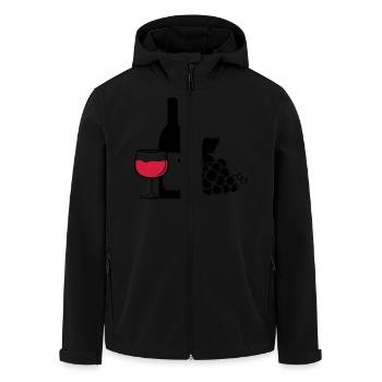 wine bottle grapes - Recycelte Männer Softshell-Jacke von Stanley/Stella - Schwarz - Vorne - AI Model Male 185 light (185cm)