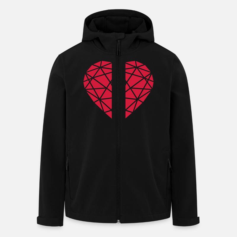 heart geometric - Recycelte Männer Softshell-Jacke von Stanley/Stella - Schwarz