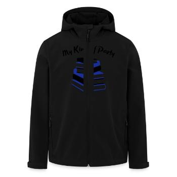 My Kind of Party - Book Nerd, 2 colors - Men’s Recycled Softshell Jacket by Stanley/Stella - black - Front - AI Model Male 185 light (185cm)