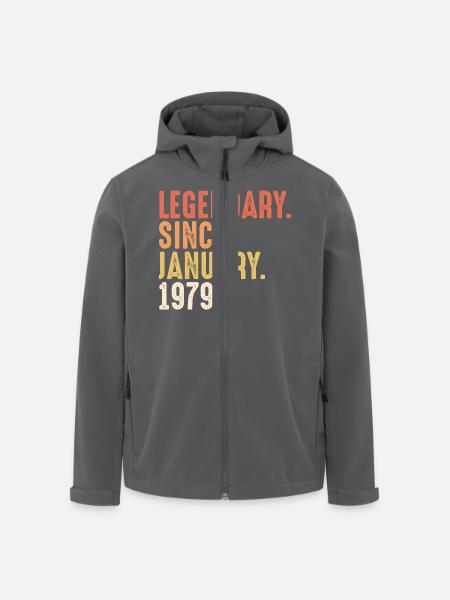 Legendary Since January 1979 - 40. Geburtstag Bday - Miesten softshell-takki kierrätetystä polyesteristä Stanley/Stellalta - musta