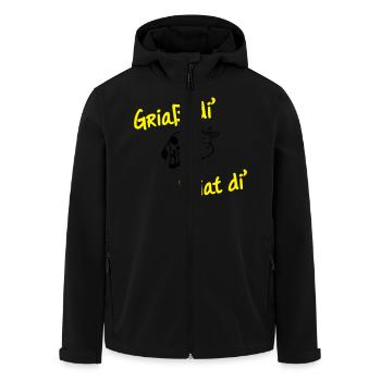 Griaß di pfiat di T-Shirts - Recycelte Männer Softshell-Jacke von Stanley/Stella - Schwarz - Vorne - AI Model Male 185 light (185cm)