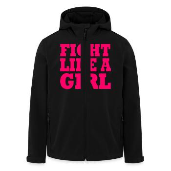 Fight like a girl - Men’s Recycled Softshell Jacket by Stanley/Stella - black - Front - AI Model Male 185 light (185cm)