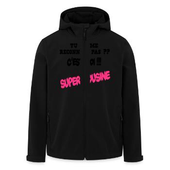 Super cousine - Veste softshell homme en polyester recyclé Stanley/Stella - noir - Devant - AI Model Male 185 light (185cm)