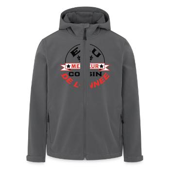 Voted Best COUSIN of the Year - Men’s Recycled Softshell Jacket by Stanley/Stella - black - Front - AI Model Male 185 light (185cm)