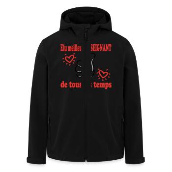 VOTED BEST TEACHER OF ALL TIME - Men’s Recycled Softshell Jacket by Stanley/Stella - black - Front - AI Model Male 185 light (185cm)