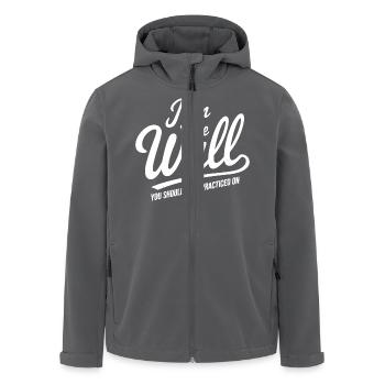 Der ultimative Goalie-Spruch für Eishockey-Fans - Recycelte Männer Softshell-Jacke von Stanley/Stella - Schwarz - Vorne - AI Model Male 185 light (185cm)
