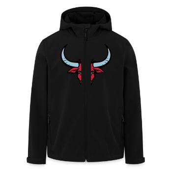 Bull Animal Head - Men’s Recycled Softshell Jacket by Stanley/Stella - black - Front - AI Model Male 185 light (185cm)