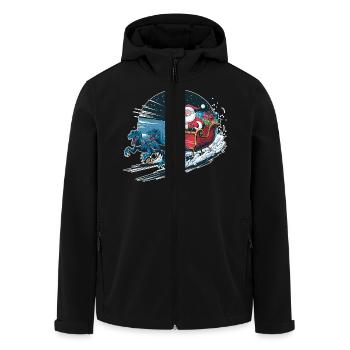Santa Claus riding a sleigh - Men’s Recycled Softshell Jacket by Stanley/Stella - black - Front - AI Model Male 185 light (185cm)
