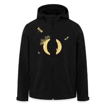 Letter o Golden Glitter Dragonfly - Gift Idea - Men’s Recycled Softshell Jacket by Stanley/Stella - black - Front - AI Model Male 185 light (185cm)