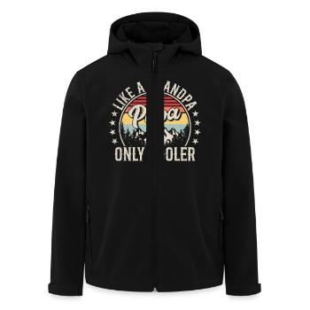 Like A Grandpa Papa Only Cooler Retro Fathers Day - Men’s Recycled Softshell Jacket by Stanley/Stella - black - Front - AI Model Male 185 light (185cm)
