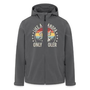 Like A Grandpa Dad Only Cooler Retro Fathers Day - Men’s Recycled Softshell Jacket by Stanley/Stella - black - Front - AI Model Male 185 light (185cm)
