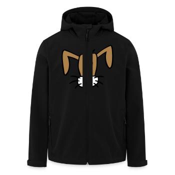 Hund Gesicht Kleiner Glücklicher Welpe Haustier - Recycelte Männer Softshell-Jacke von Stanley/Stella - Schwarz - Vorne - AI Model Male 185 light (185cm)