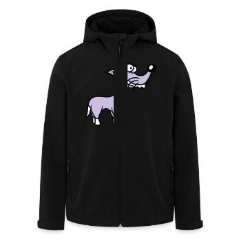 Hund Steht Dumm Kerl Lustig Blöd Verrückt Komisch - Recycelte Männer Softshell-Jacke von Stanley/Stella - Schwarz - Vorne - AI Model Male 185 light (185cm)