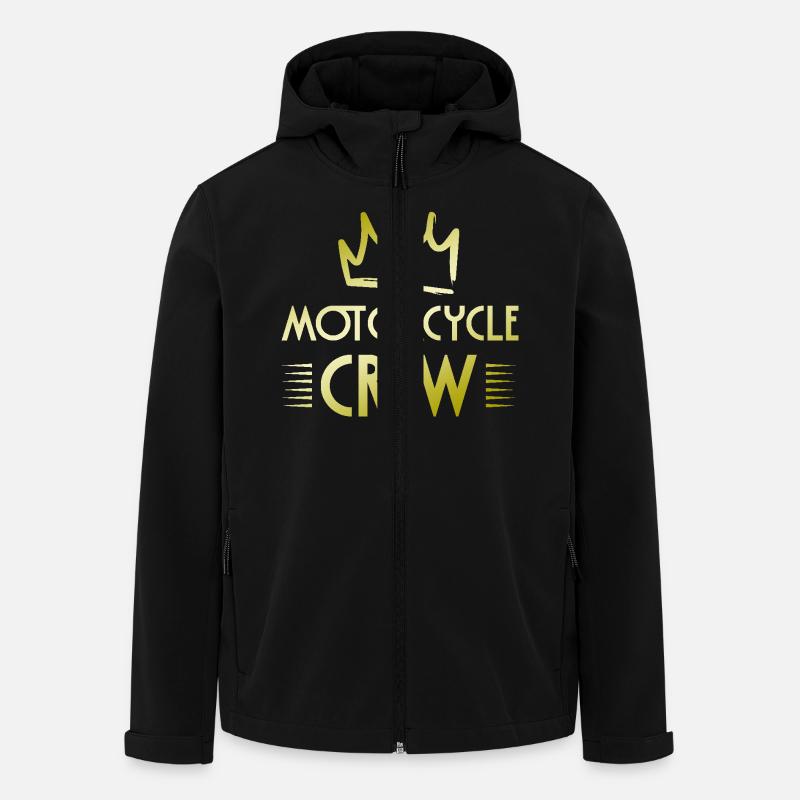 Équipage de motos - Veste softshell homme en polyester recyclé Stanley/Stella - noir