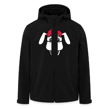 Hund Nerd Hornbrille Geek Zahnspange Schlau Lustig - Recycelte Männer Softshell-Jacke von Stanley/Stella - Schwarz - Vorne - AI Model Male 185 light (185cm)