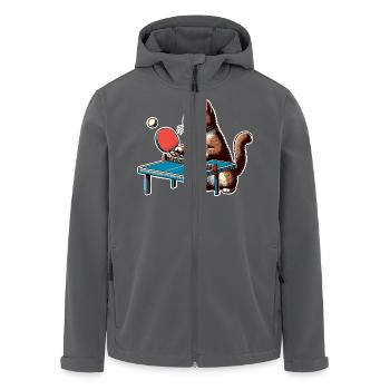 Chat de ping-pong - Veste softshell homme en polyester recyclé Stanley/Stella - noir - Devant - AI Model Male 185 light (185cm)