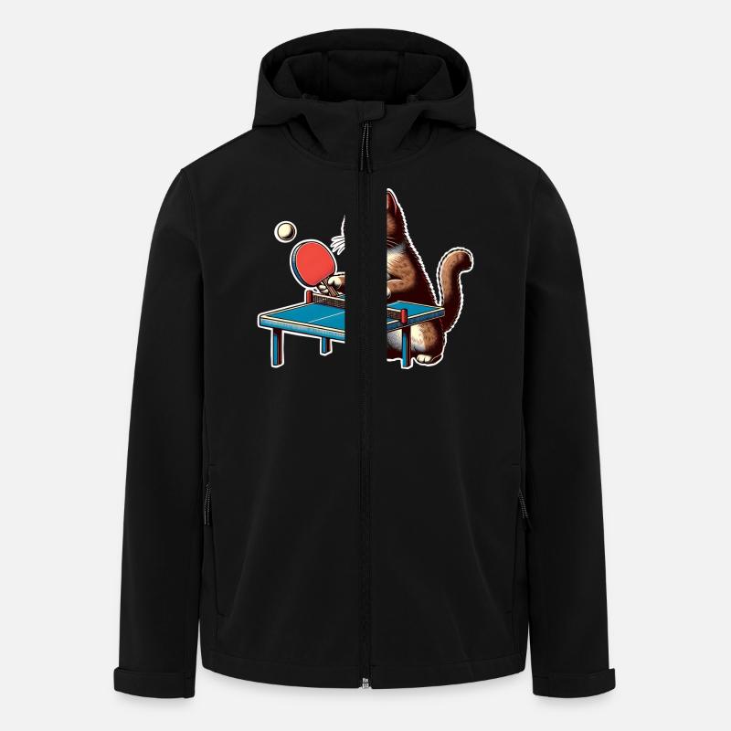 Chat de ping-pong - Veste softshell homme en polyester recyclé Stanley/Stella - noir