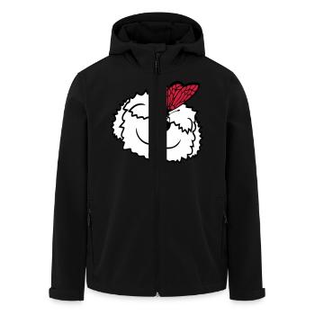 Dog Butterfly Nose Cute Funny Happy Comic - Men’s Recycled Softshell Jacket by Stanley/Stella - black - Front - AI Model Male 185 light (185cm)