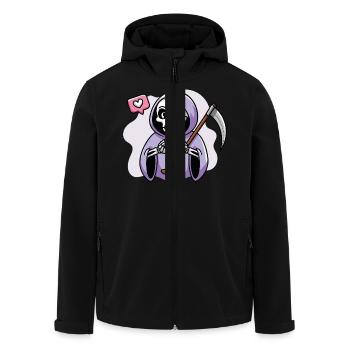 Cute Grim Reaper with Heart Hands - Men’s Recycled Softshell Jacket by Stanley/Stella - black - Front - AI Model Male 185 light (185cm)