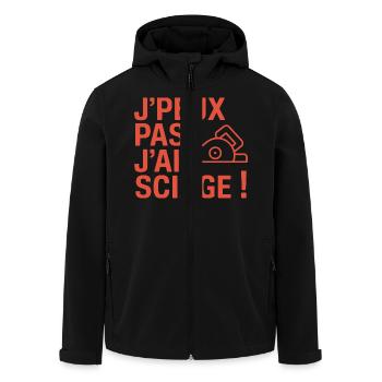Ich kann nicht, ich habe gesägt - Recycelte Männer Softshell-Jacke von Stanley/Stella - Schwarz - Vorne - AI Model Male 185 light (185cm)