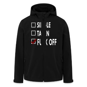 SINGLE FUCK OFF - Veste softshell homme en polyester recyclé Stanley/Stella - noir - Devant - AI Model Male 185 light (185cm)