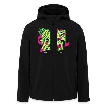 Streetwear Urban Graffiti - Men’s Recycled Softshell Jacket by Stanley/Stella - black - Front - AI Model Male 185 light (185cm)