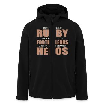 Rugby, rugby sport, rugby humour, rugby - Veste softshell homme en polyester recyclé Stanley/Stella - noir - Devant - AI Model Male 185 light (185cm)