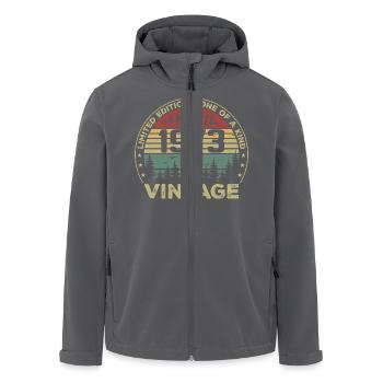 Cadeau Vintage Avril 1973 Anniversaire - Veste softshell homme en polyester recyclé Stanley/Stella - noir - Devant - AI Model Male 185 light (185cm)