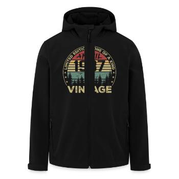 Cadeau Vintage Avril 1987 Anniversaire - Veste softshell homme en polyester recyclé Stanley/Stella - noir - Devant - AI Model Male 185 light (185cm)