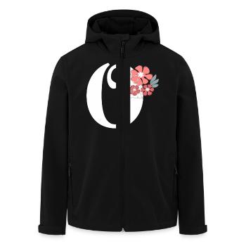 Lettre o fleurs minimalistes - Veste softshell homme en polyester recyclé Stanley/Stella - noir - Devant - AI Model Male 185 light (185cm)
