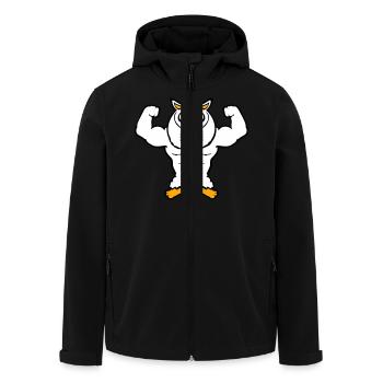 Owl Bodybuilder Muscles Biceps Poses Gym Rat Cool - Men’s Recycled Softshell Jacket by Stanley/Stella - black - Front - AI Model Male 185 light (185cm)