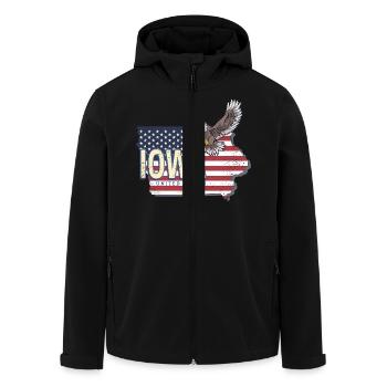 Iowa Vereinigte Staaten Landkarte Vintage USA - Recycelte Männer Softshell-Jacke von Stanley/Stella - Schwarz - Vorne - AI Model Male 185 light (185cm)