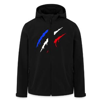 Claws France - Men’s Recycled Softshell Jacket by Stanley/Stella - black - Front - AI Model Male 185 light (185cm)