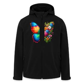 Colorful Butterfly Nature Inspired Summer Vibes - Men’s Recycled Softshell Jacket by Stanley/Stella - black - Front - AI Model Male 185 light (185cm)