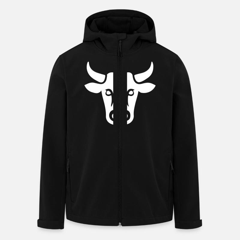 Cow Cattle Head - Men’s Recycled Softshell Jacket by Stanley/Stella - black