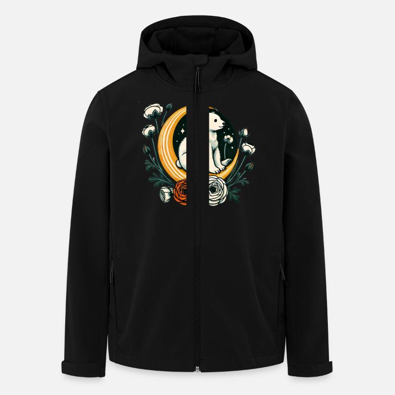Panda Bär Mond - Recycelte Männer Softshell-Jacke von Stanley/Stella - Schwarz
