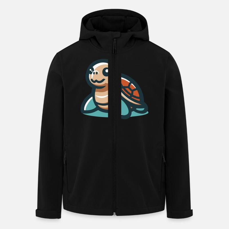 Lächelnde Schildkröte - Recycelte Männer Softshell-Jacke von Stanley/Stella - Schwarz