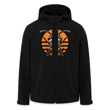 Ant Cool Comic - Men’s Recycled Softshell Jacket by Stanley/Stella - black - Front - AI Model Male 185 light (185cm)