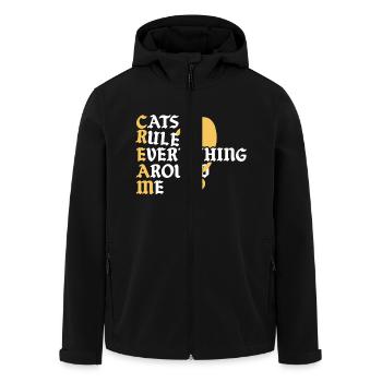 Cats Rule Everything Around - Men’s Recycled Softshell Jacket by Stanley/Stella - black - Front - AI Model Male 185 light (185cm)