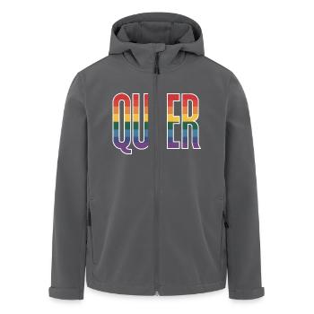 Queer - Cool queer Rainbow Logo - Men’s Recycled Softshell Jacket by Stanley/Stella - anthracite - Front - AI Model Male 185 light (185cm)