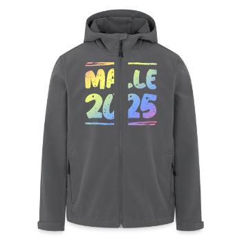 Malle 2025 Bunt - Recycelte Männer Softshell-Jacke von Stanley/Stella - Schwarz - Vorne - AI Model Male 185 light (185cm)